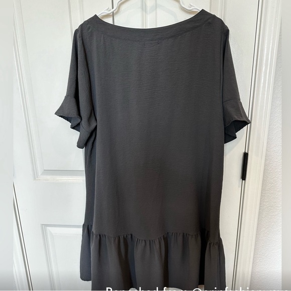 Aoulaydo Summer dress, swimsuit beach coverup, Tunic size L gray loose flowing - Picture 3 of 4